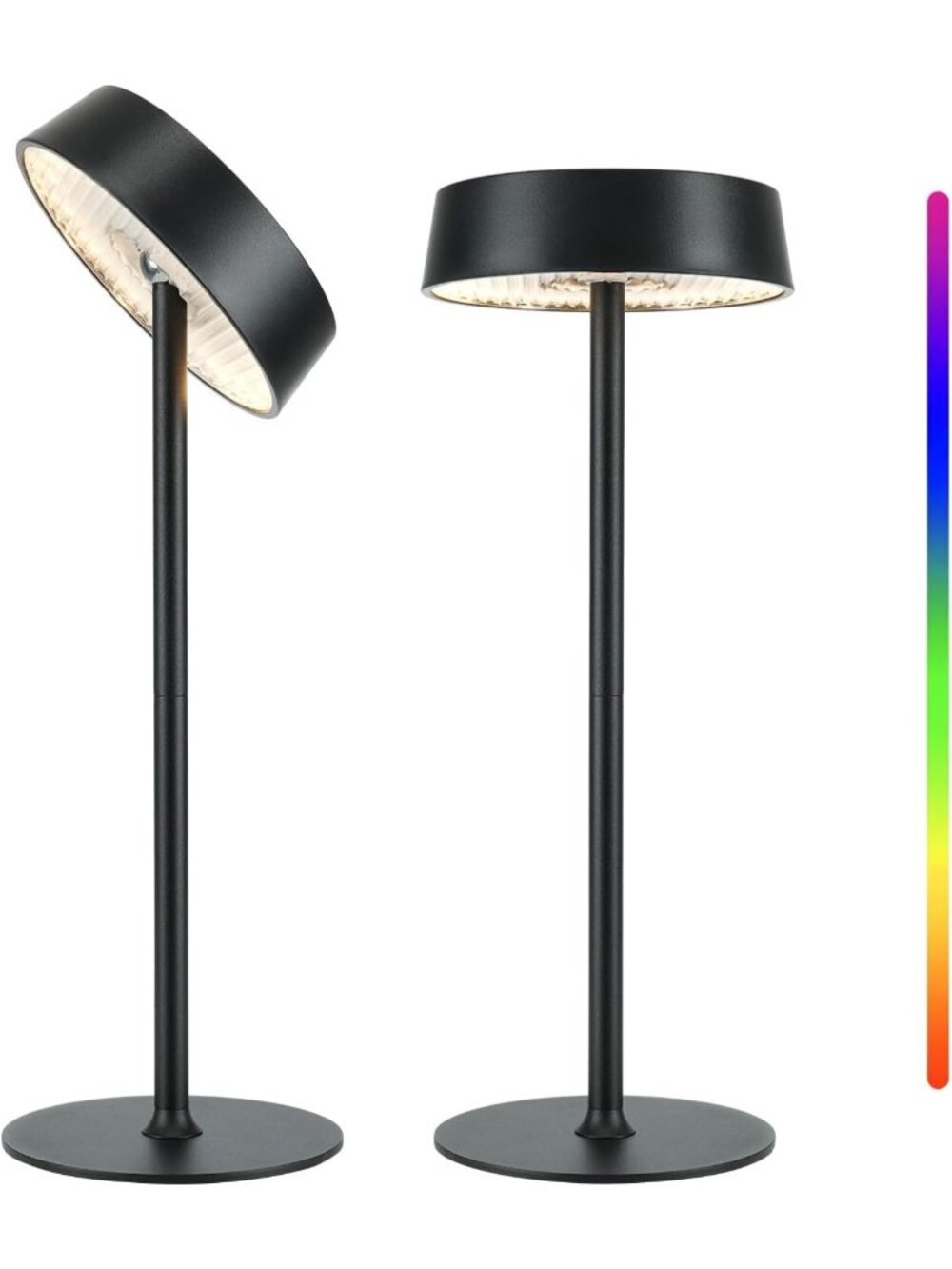 Rechargeable Cordless Table Lamp - Dimmable Touch Control, RGB Colors